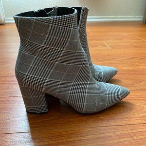 H&M Gray Plaid Boots